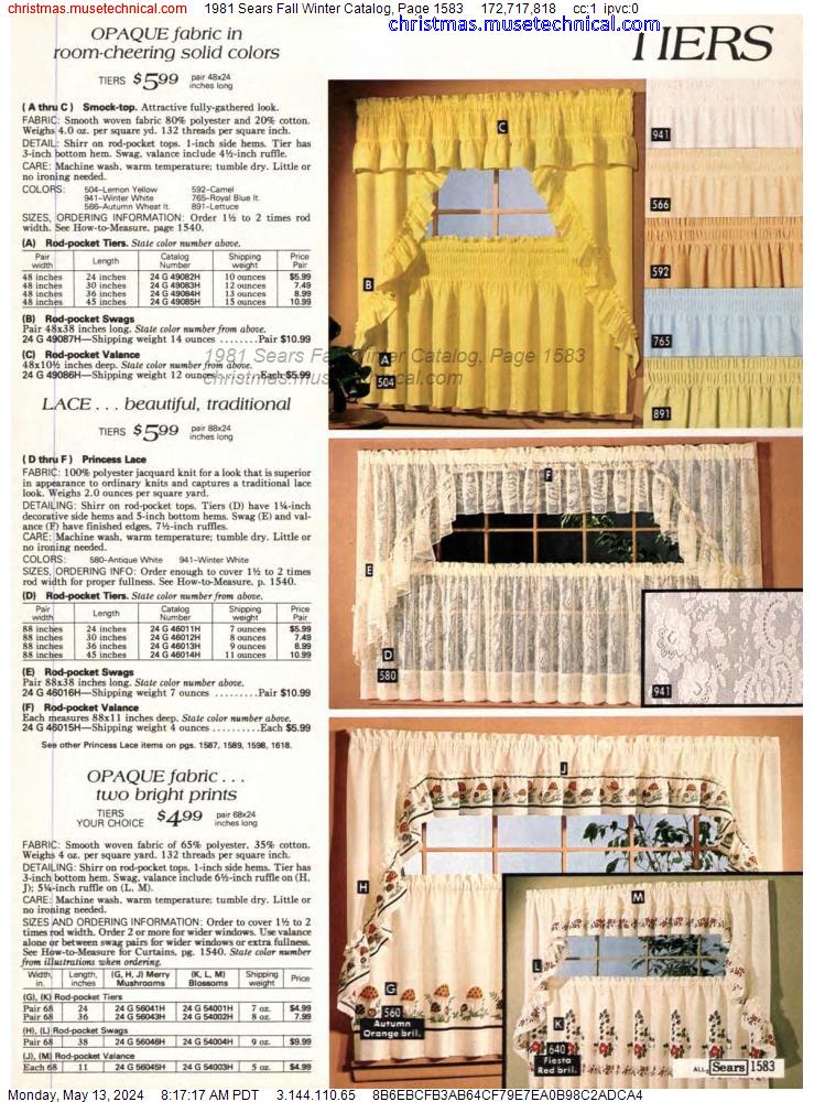 1981 Sears Fall Winter Catalog, Page 1583