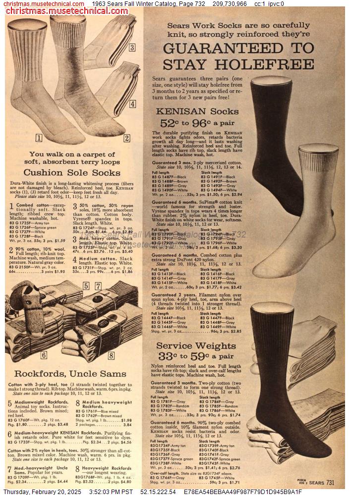 1963 Sears Fall Winter Catalog, Page 732