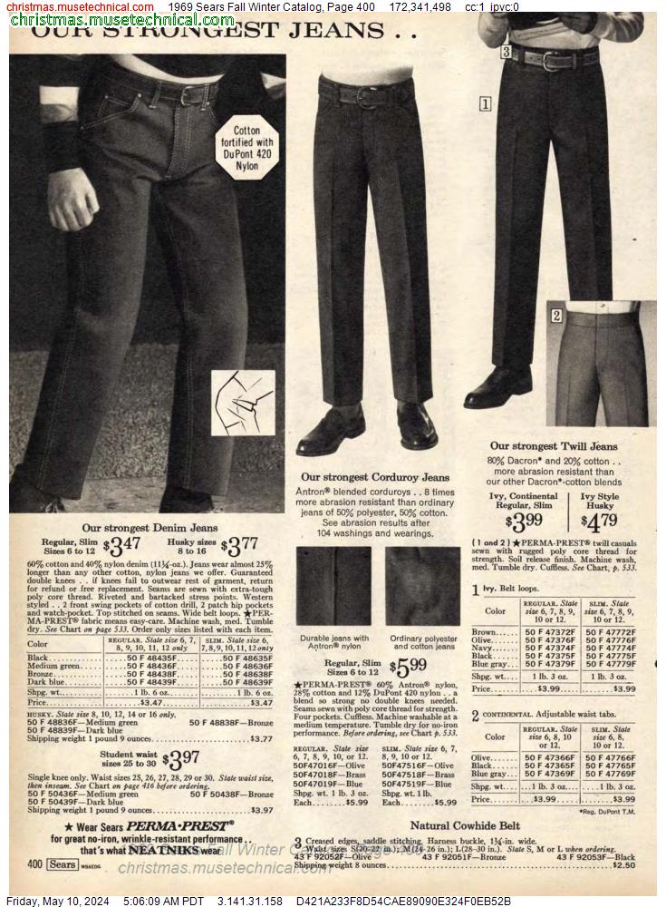 1969 Sears Fall Winter Catalog, Page 400