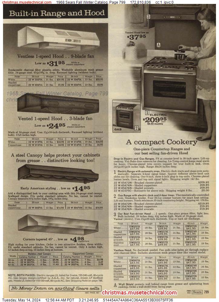 1968 Sears Fall Winter Catalog, Page 799