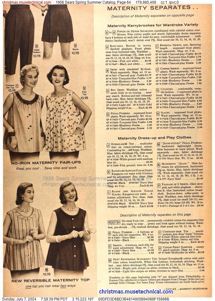 1956 Sears Spring Summer Catalog, Page 64