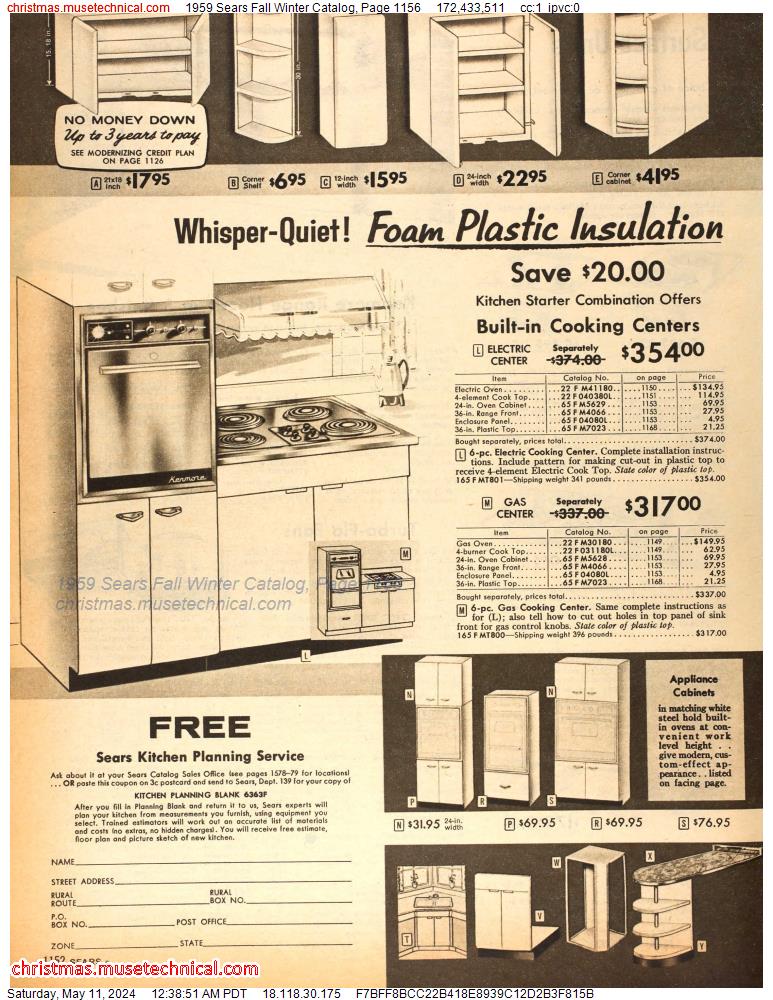 1959 Sears Fall Winter Catalog, Page 1156