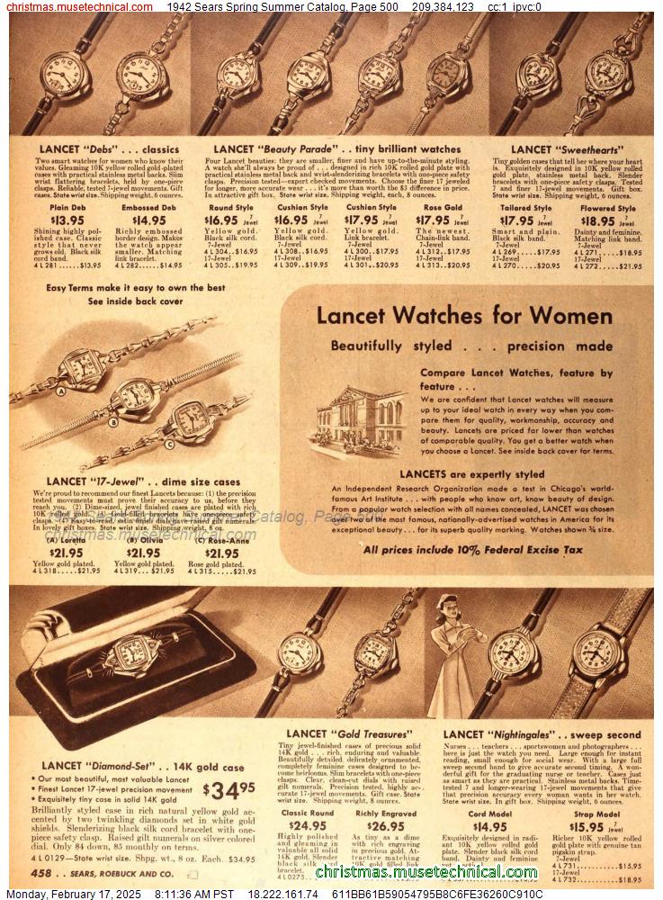 1942 Sears Spring Summer Catalog, Page 500