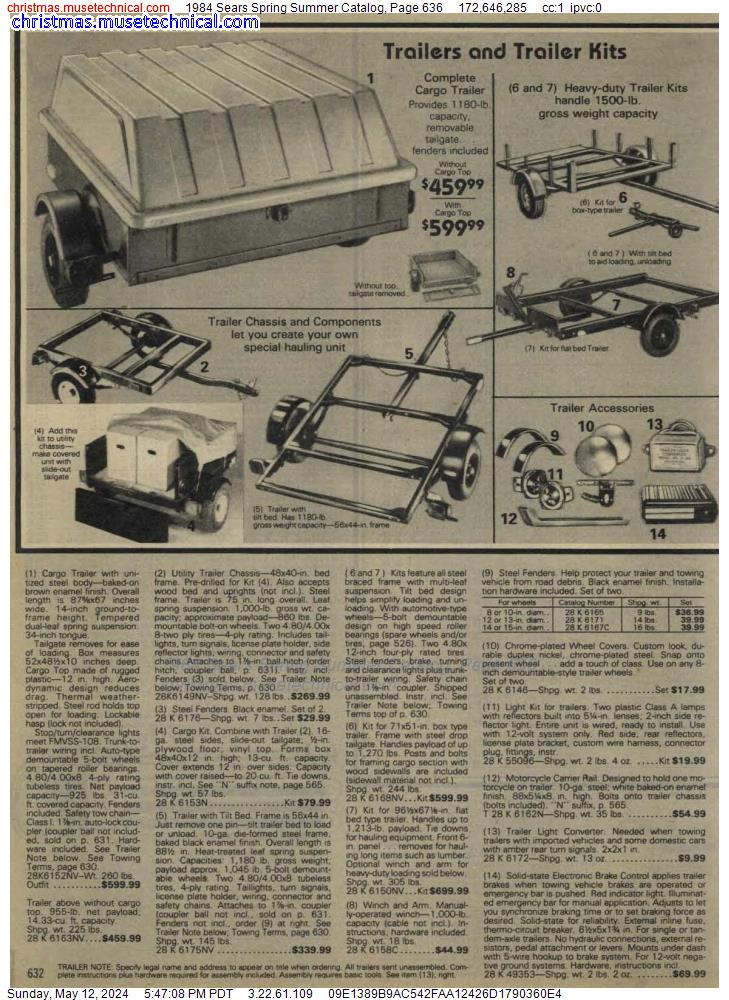 1984 Sears Spring Summer Catalog, Page 636