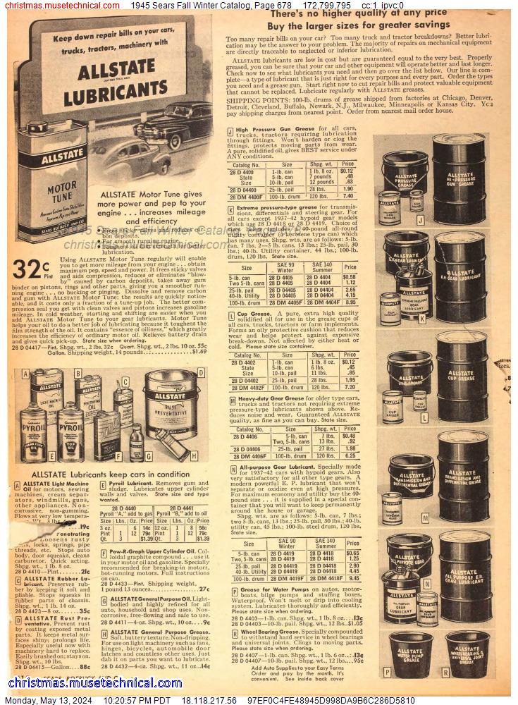 1945 Sears Fall Winter Catalog, Page 678
