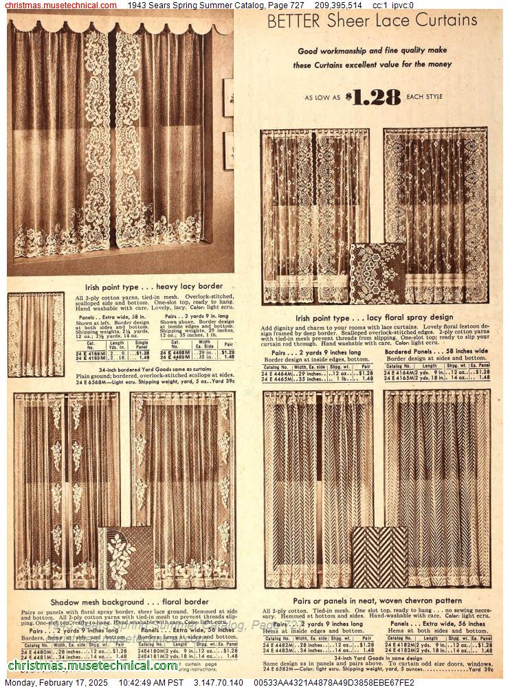 1943 Sears Spring Summer Catalog, Page 727