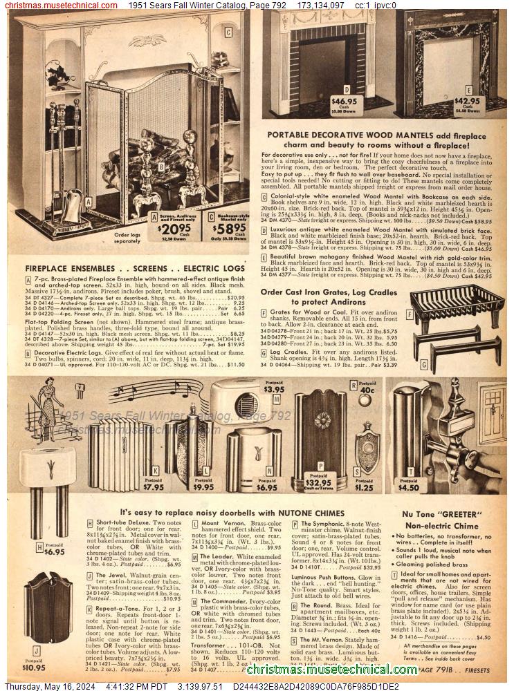1951 Sears Fall Winter Catalog, Page 792