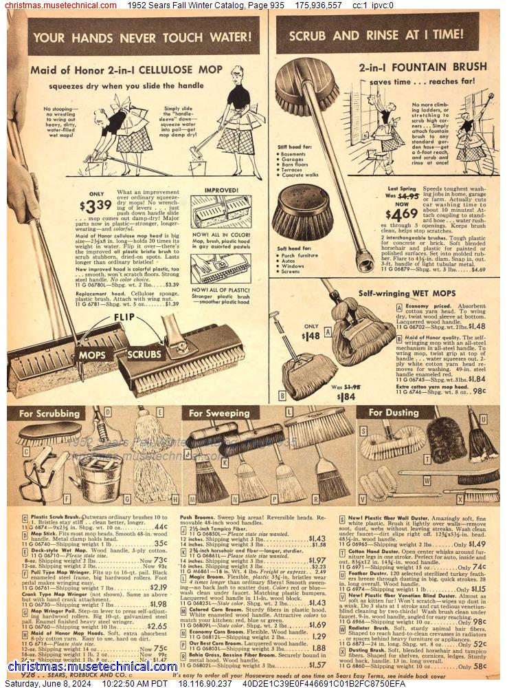 1952 Sears Fall Winter Catalog, Page 935