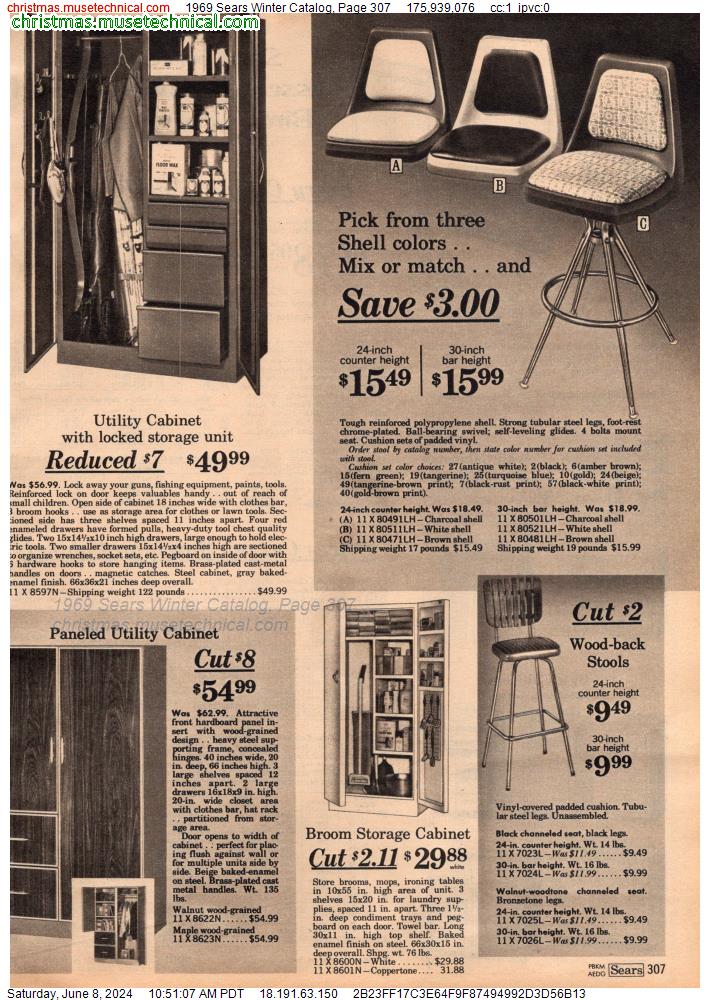 1969 Sears Winter Catalog, Page 307
