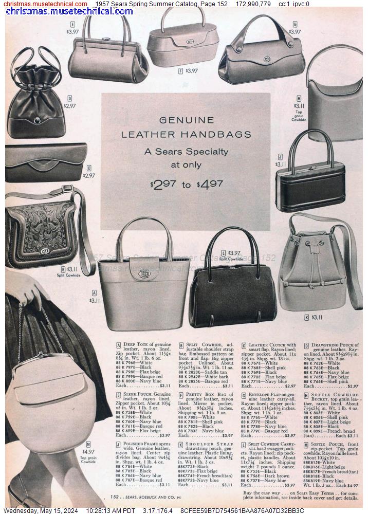 1957 Sears Spring Summer Catalog, Page 152
