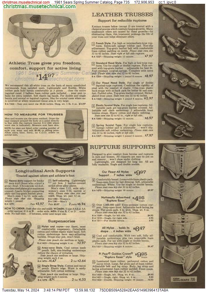 1961 Sears Spring Summer Catalog, Page 735