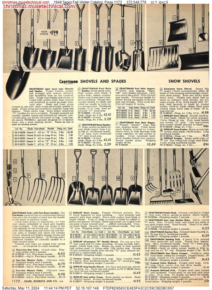 1948 Sears Fall Winter Catalog, Page 1173