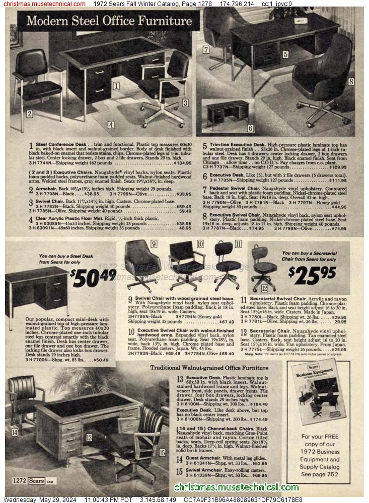 1972 Sears Fall Winter Catalog, Page 1278