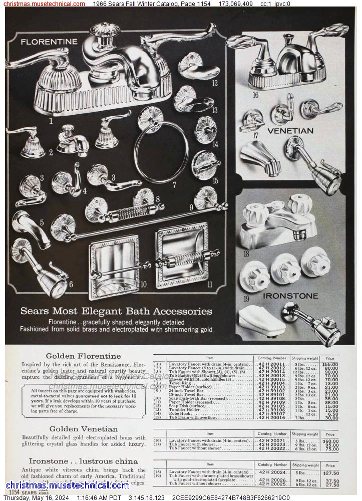 1966 Sears Fall Winter Catalog, Page 1154
