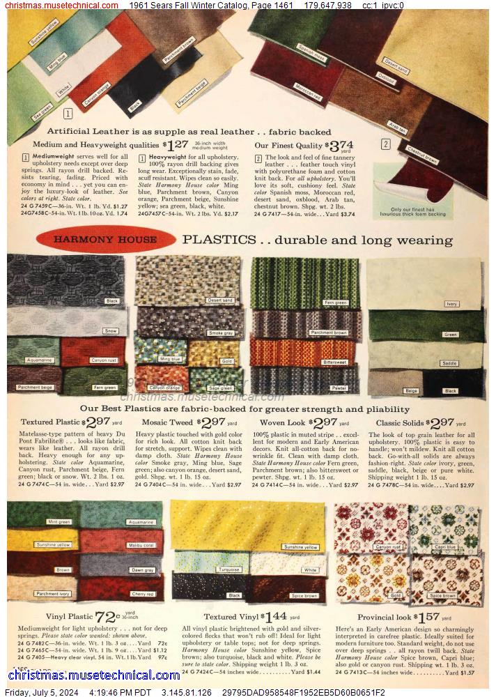 1961 Sears Fall Winter Catalog, Page 1461