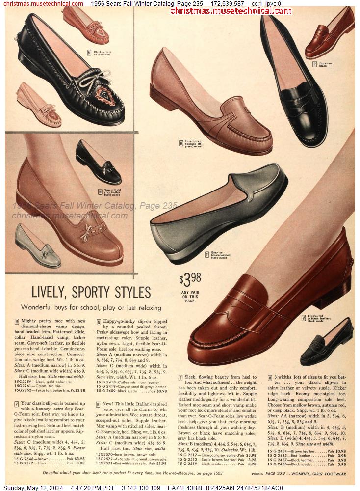 1956 Sears Fall Winter Catalog, Page 235