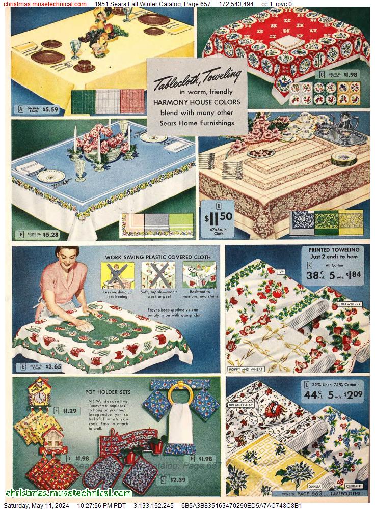 1951 Sears Fall Winter Catalog, Page 657