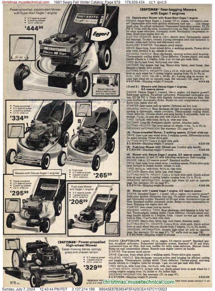 1981 Sears Fall Winter Catalog, Page 978