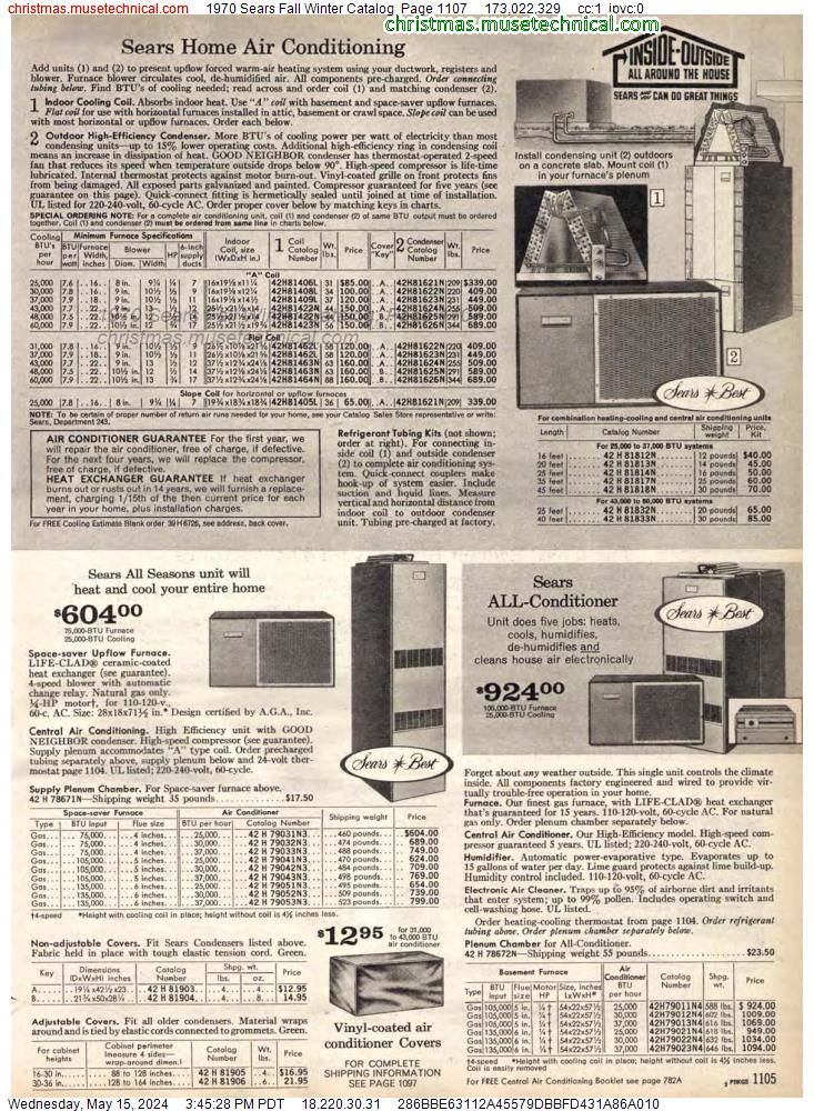 1970 Sears Fall Winter Catalog, Page 1107