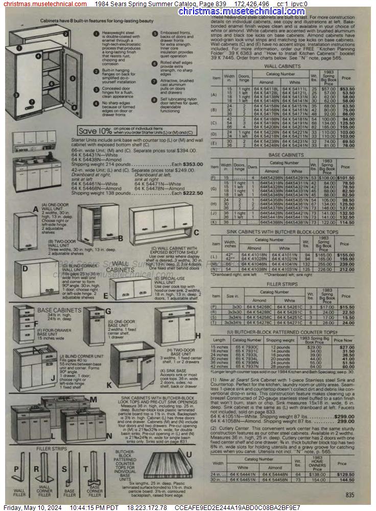 1984 Sears Spring Summer Catalog, Page 839