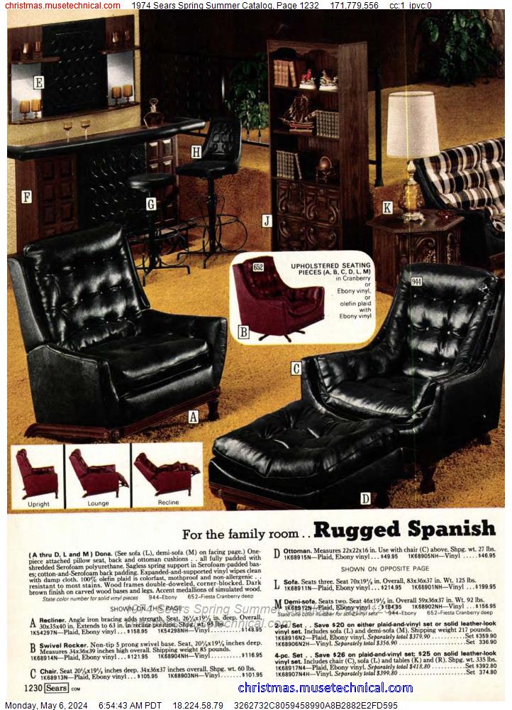 1974 Sears Spring Summer Catalog, Page 1232