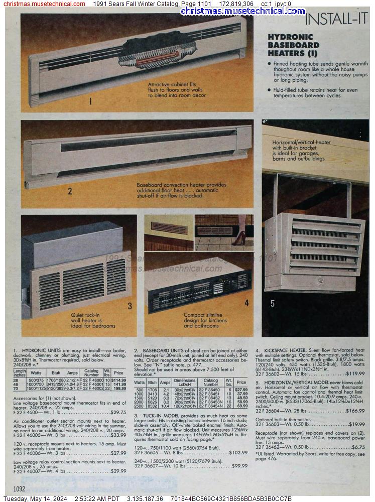 1991 Sears Fall Winter Catalog, Page 1101