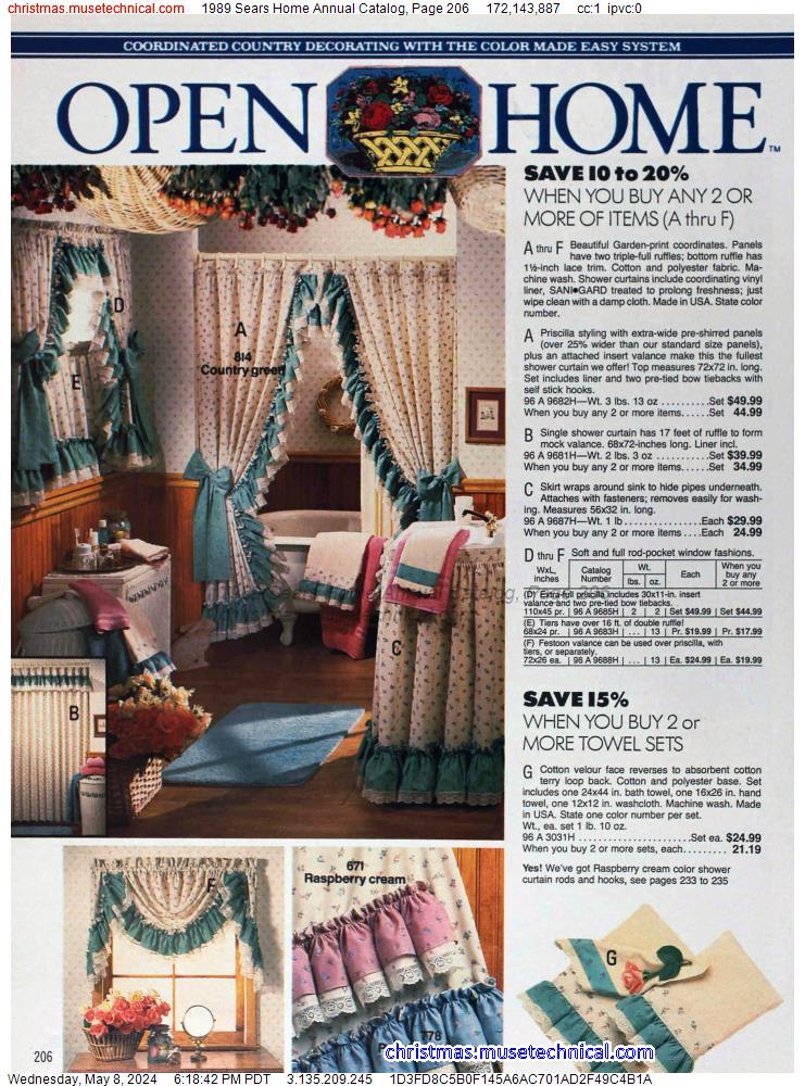 1989 Sears Home Annual Catalog, Page 206