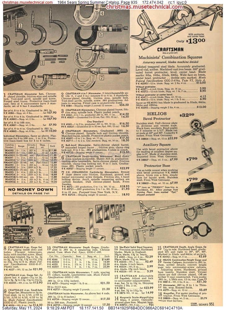 1964 Sears Spring Summer Catalog, Page 935