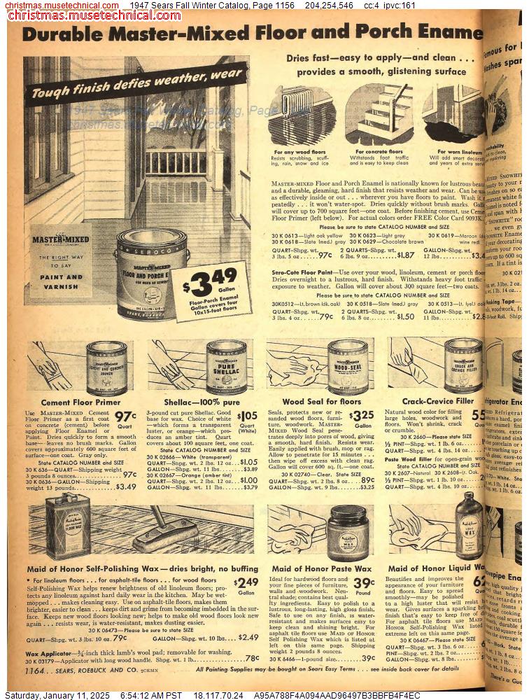 1947 Sears Fall Winter Catalog, Page 1156