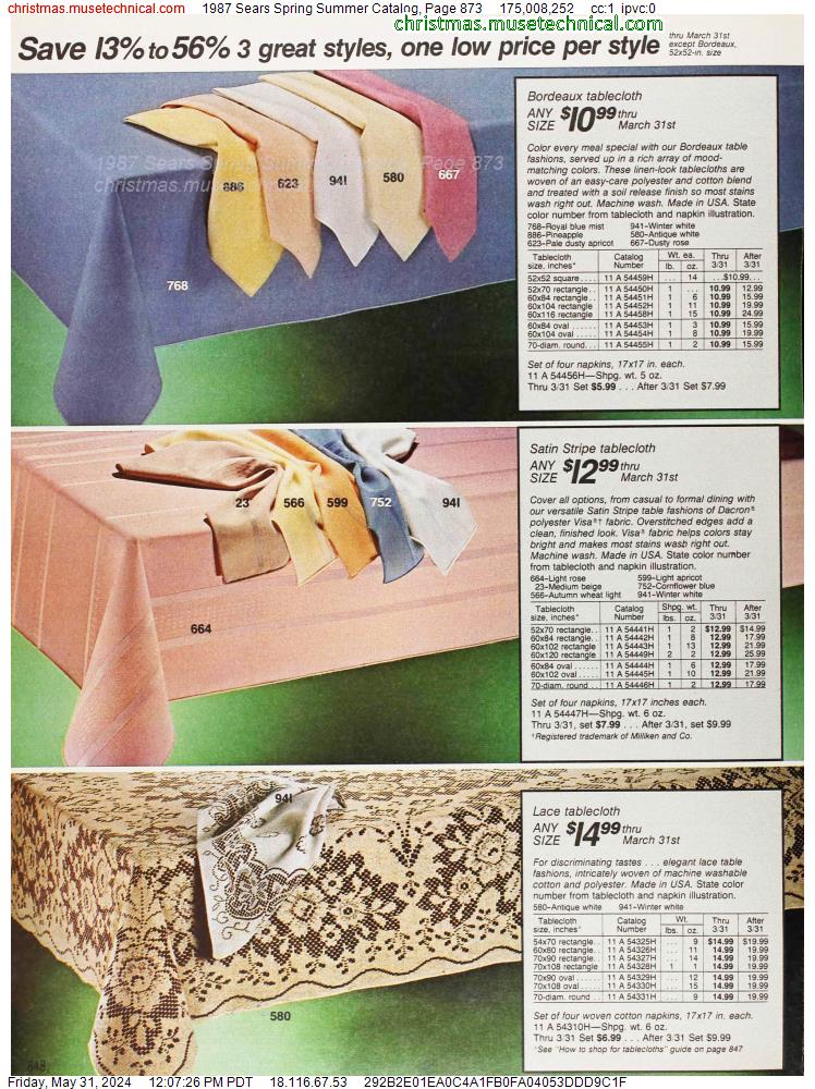 1987 Sears Spring Summer Catalog, Page 873
