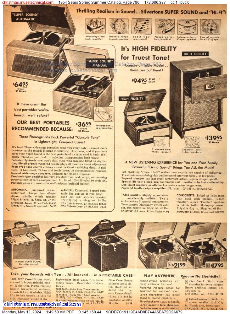 1954 Sears Spring Summer Catalog, Page 780