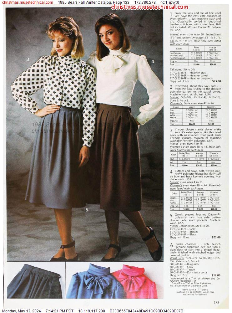 1985 Sears Fall Winter Catalog, Page 133