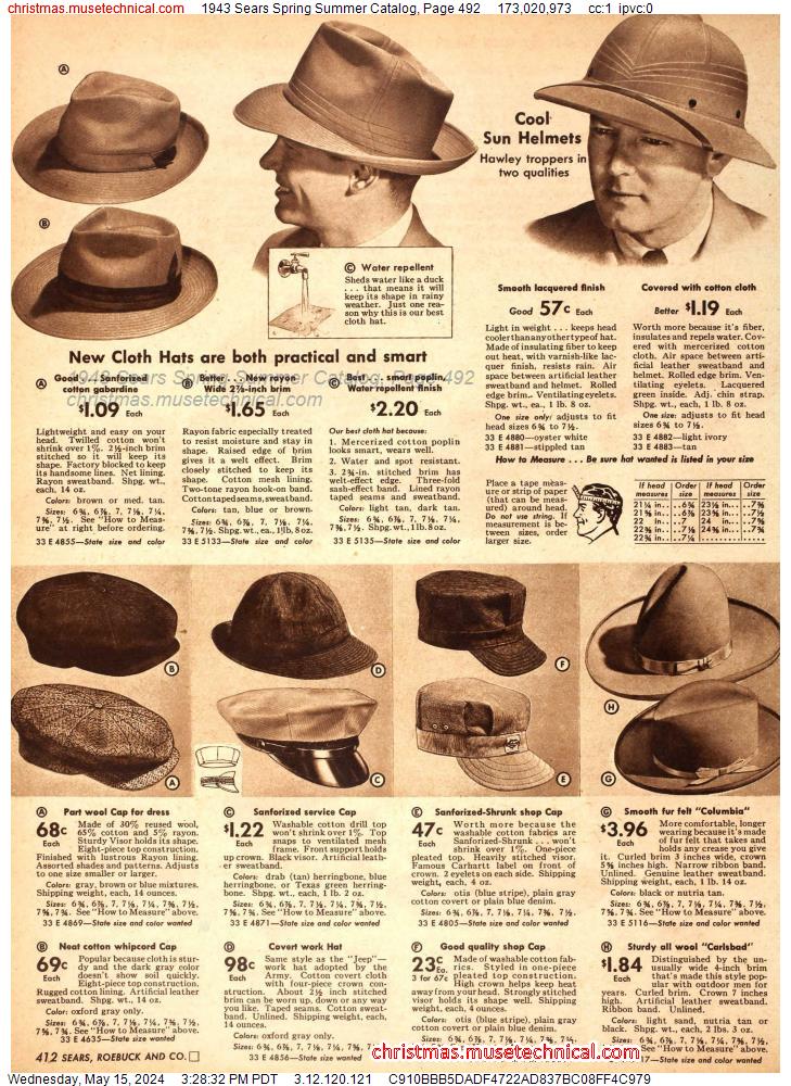 1943 Sears Spring Summer Catalog, Page 492