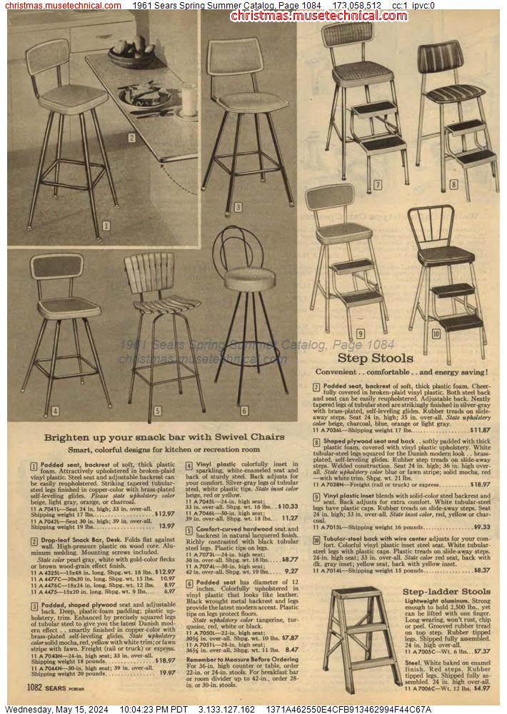 1961 Sears Spring Summer Catalog, Page 1084