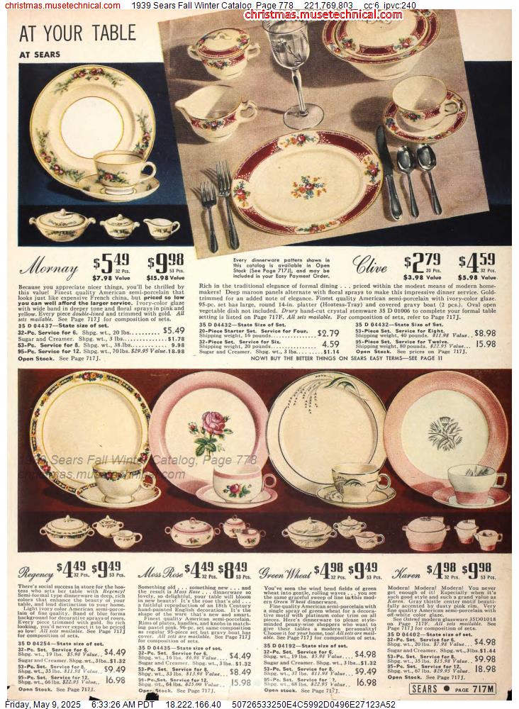 1939 Sears Fall Winter Catalog, Page 778