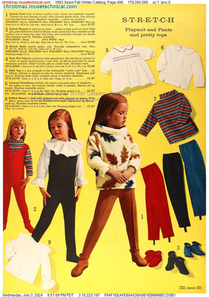1963 Sears Fall Winter Catalog, Page 498