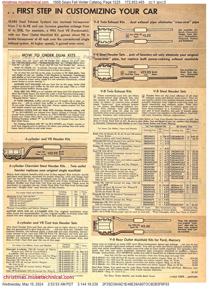 1956 Sears Fall Winter Catalog, Page 1225