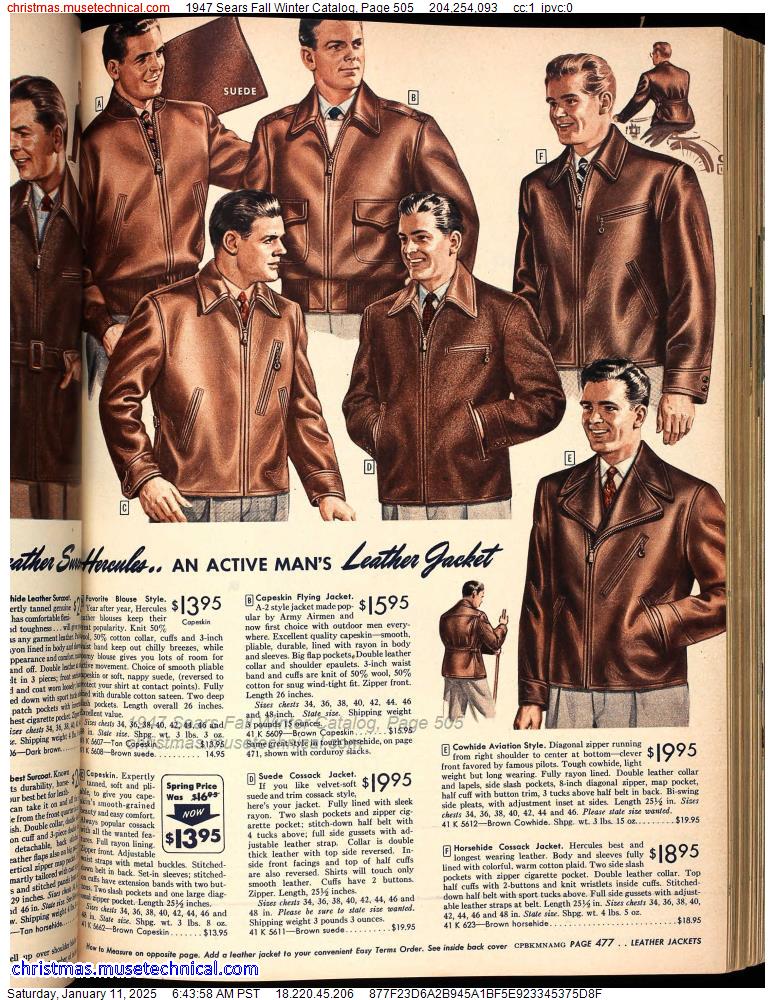 1947 Sears Fall Winter Catalog, Page 505