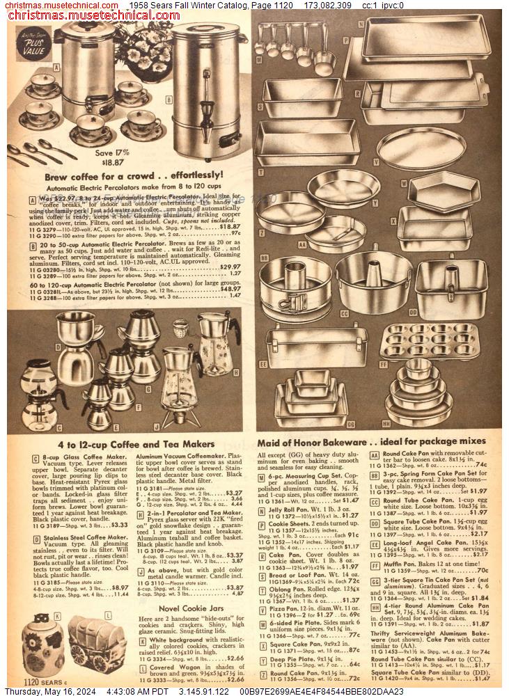1958 Sears Fall Winter Catalog, Page 1120