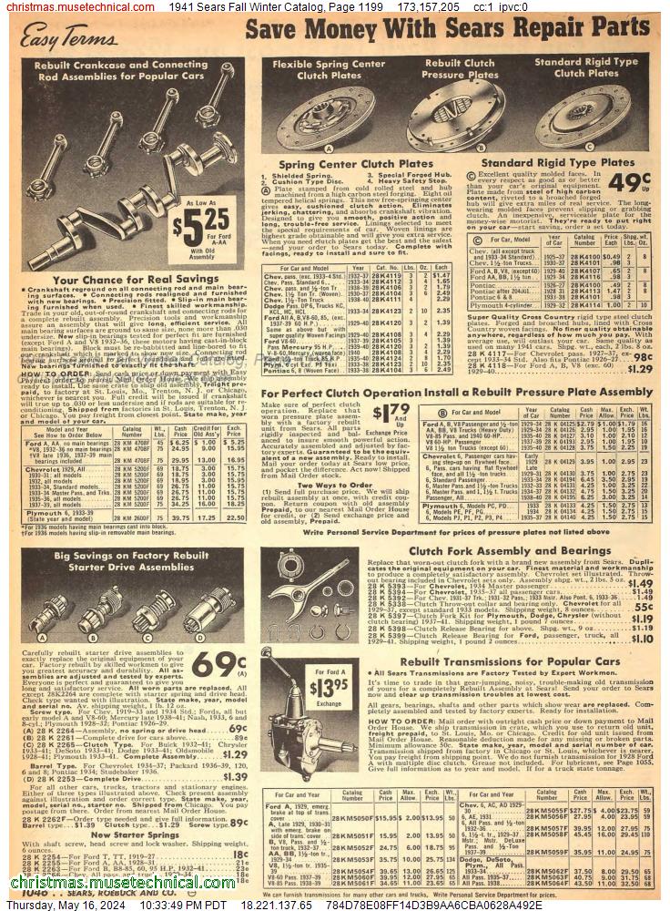 1941 Sears Fall Winter Catalog, Page 1199