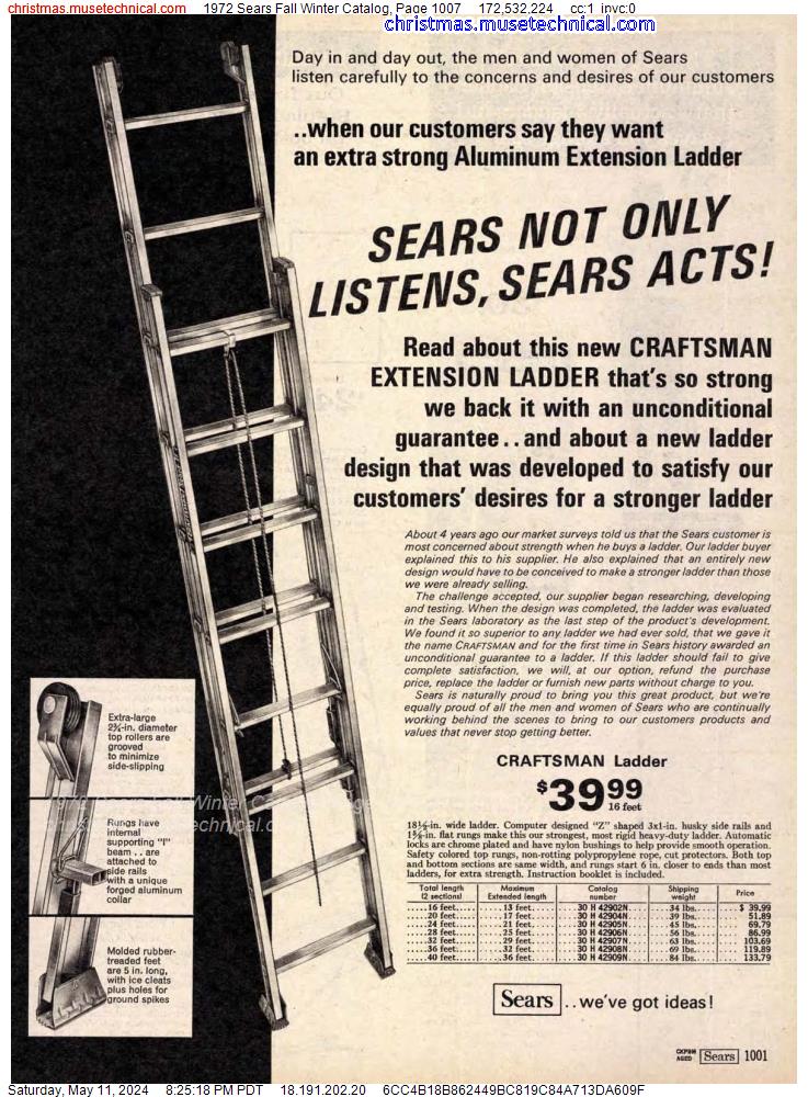 1972 Sears Fall Winter Catalog, Page 1007