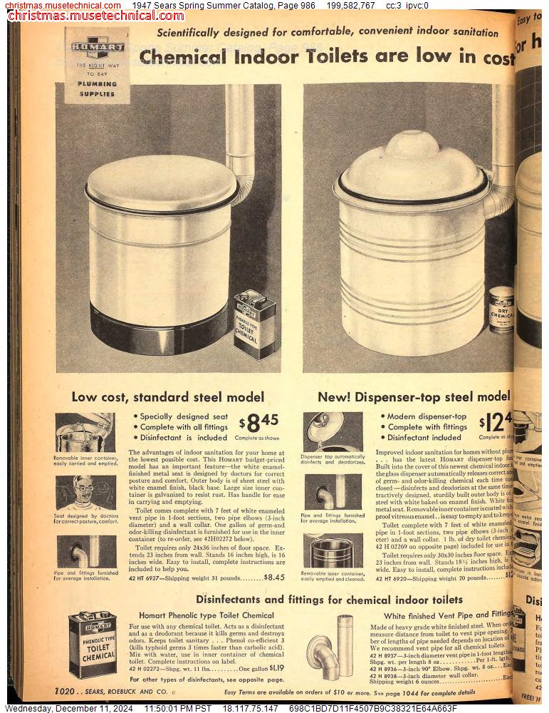 1947 Sears Spring Summer Catalog, Page 986