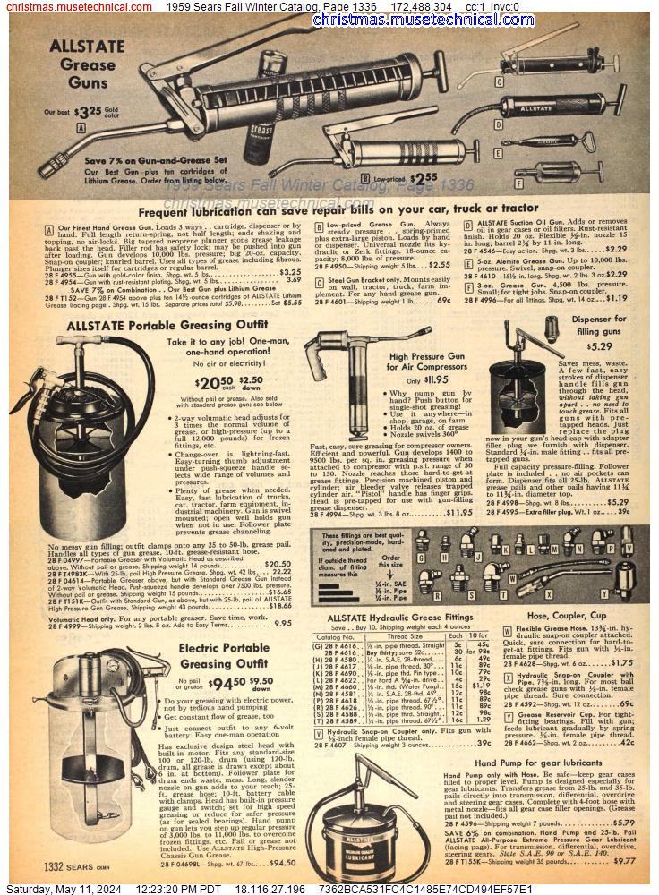 1959 Sears Fall Winter Catalog, Page 1336