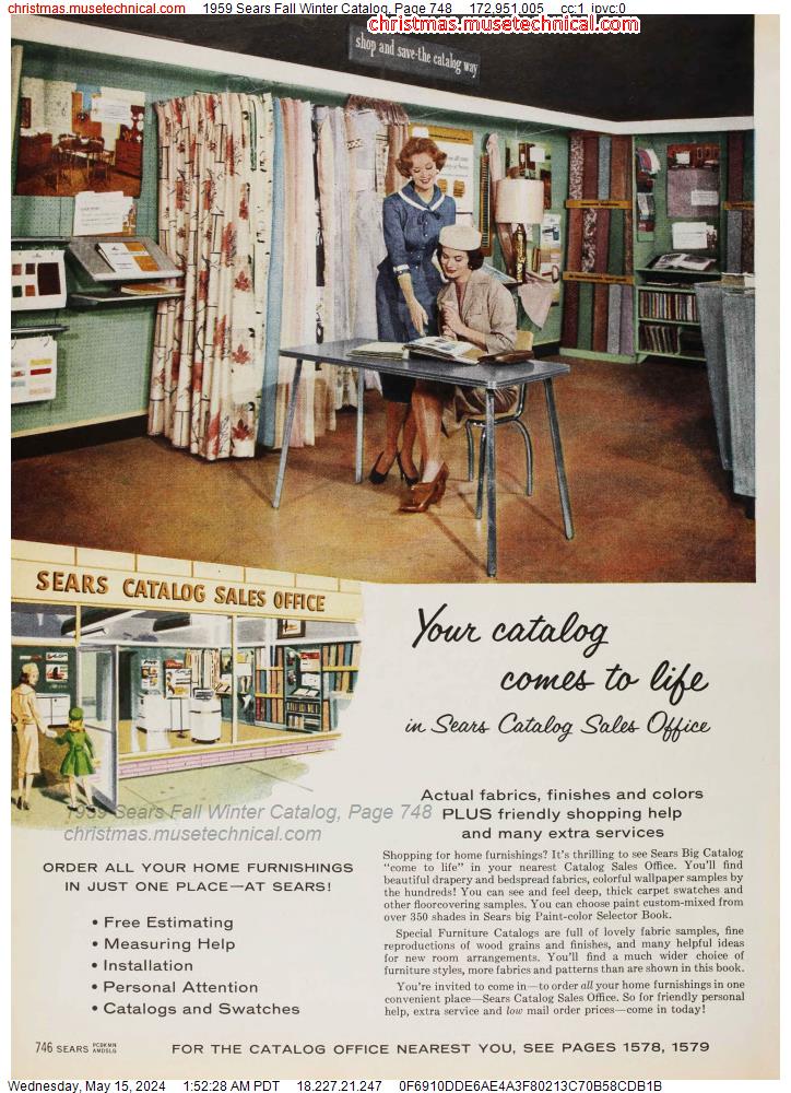1959 Sears Fall Winter Catalog, Page 748