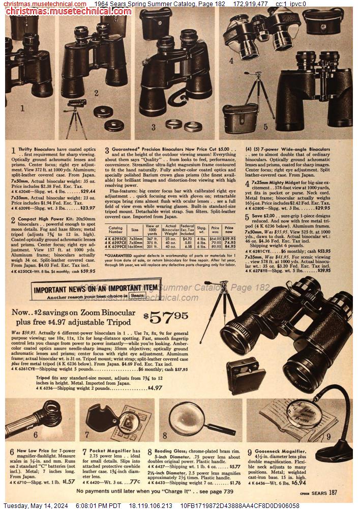 1964 Sears Spring Summer Catalog, Page 182