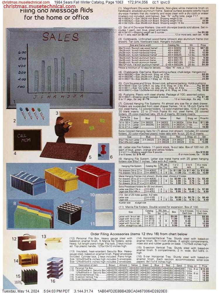 1984 Sears Fall Winter Catalog, Page 1063