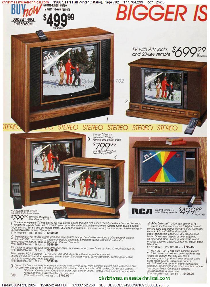 1988 Sears Fall Winter Catalog, Page 702