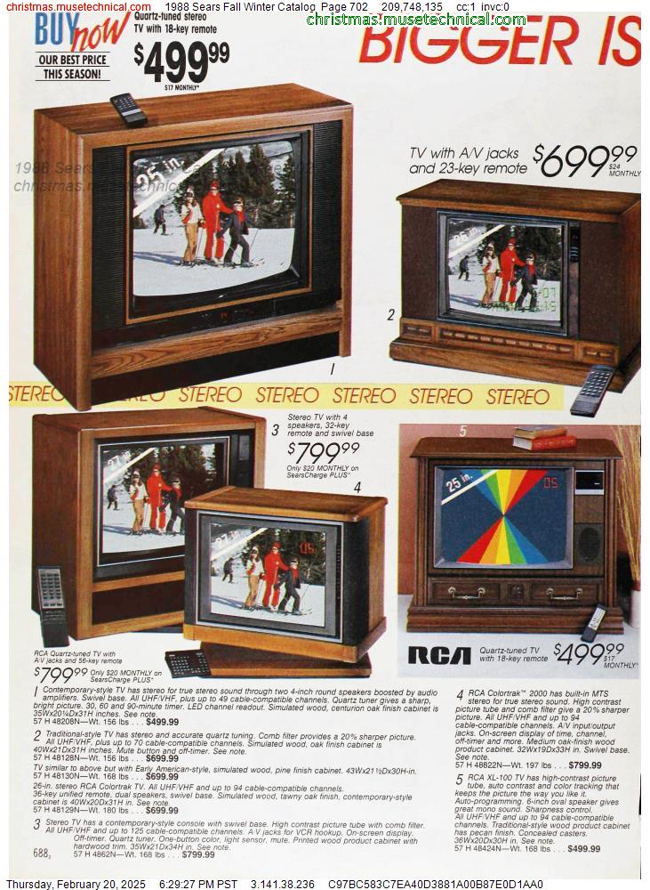 1988 Sears Fall Winter Catalog, Page 702