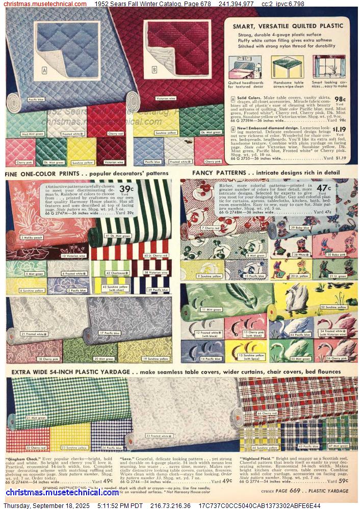 1952 Sears Fall Winter Catalog, Page 678