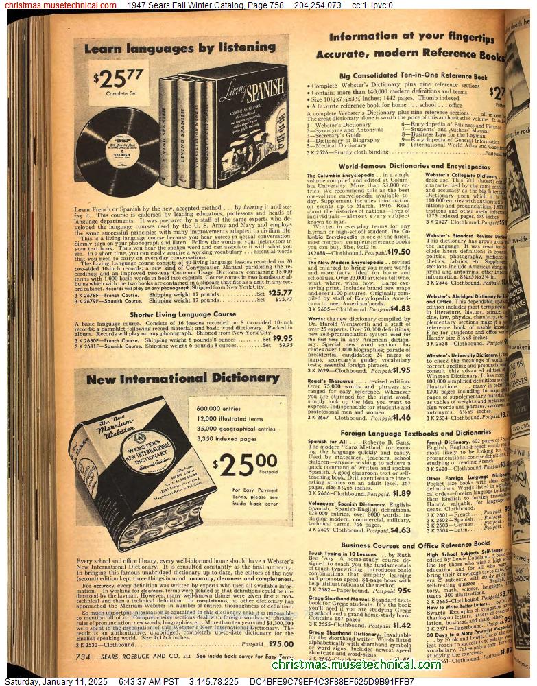 1947 Sears Fall Winter Catalog, Page 758